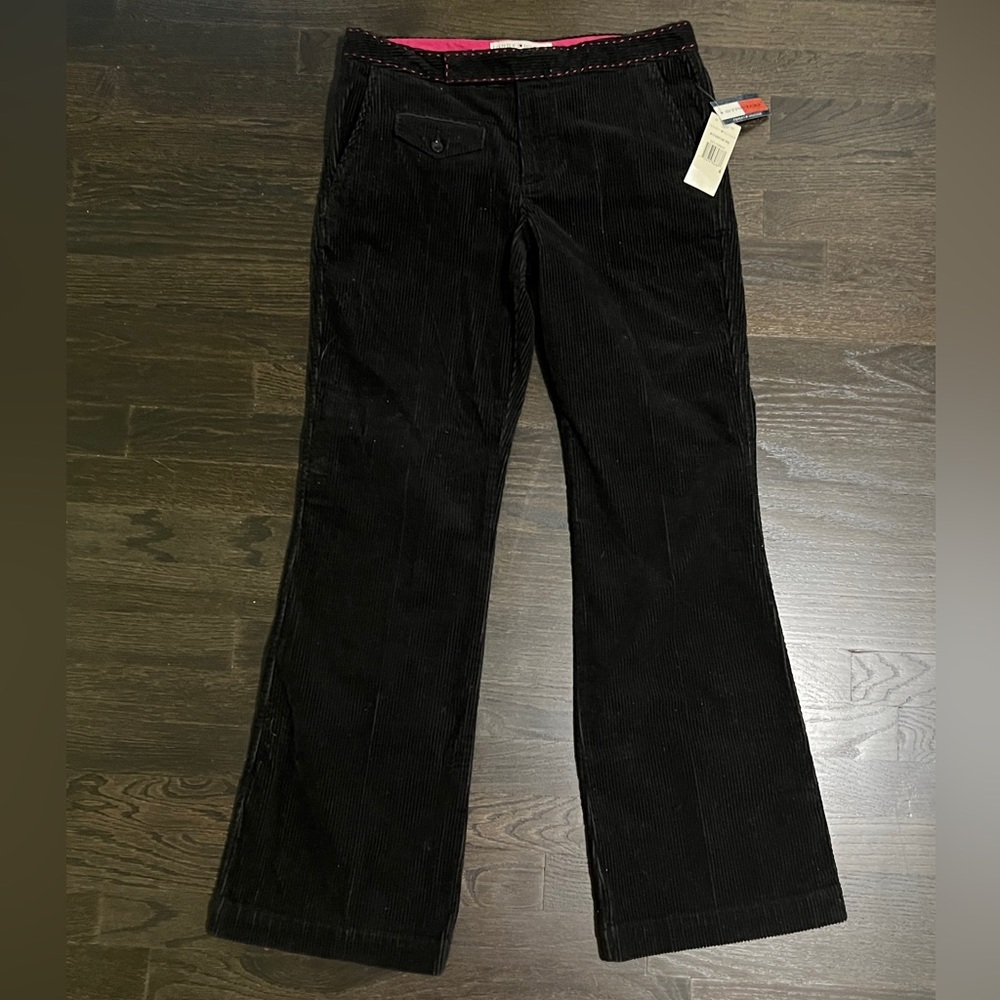 Tommy Hilfiger Black Wide Leg Corduroy Pants